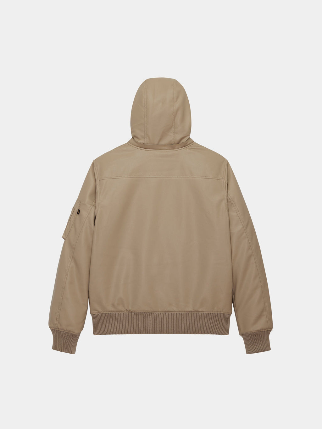 FAUX LEATHER HOODED RIB FLIGHT JACKET OUTERWEAR Alpha Industries 