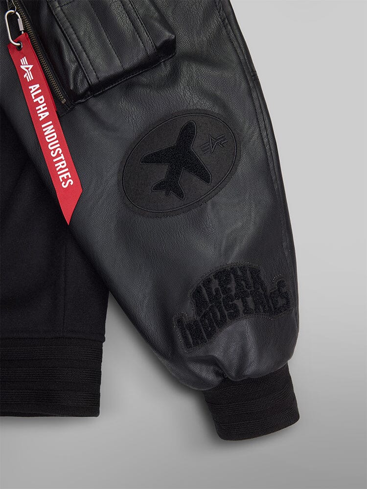 Faux Leather MA-1 Varsity Bomber Jacket | Alpha Industries