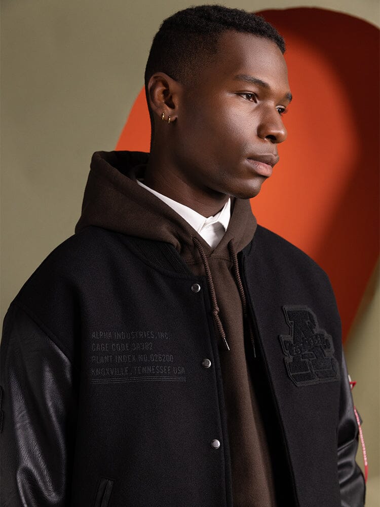 Faux Leather MA-1 Varsity Bomber Jacket | Alpha Industries