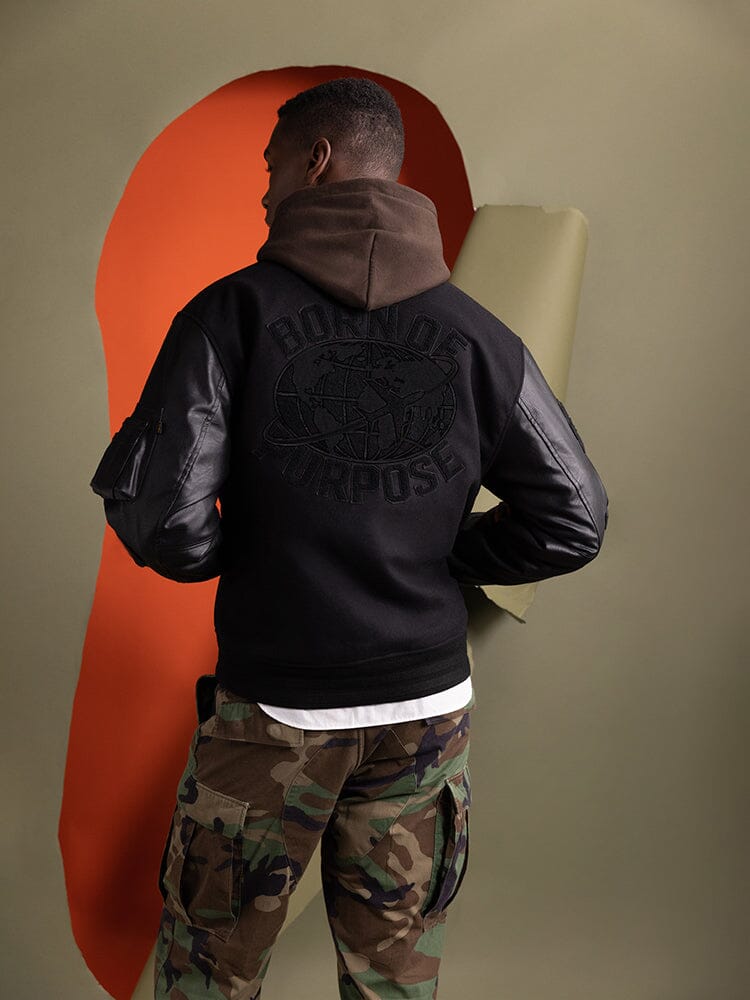 Faux Leather MA-1 Varsity Bomber Jacket | Alpha Industries