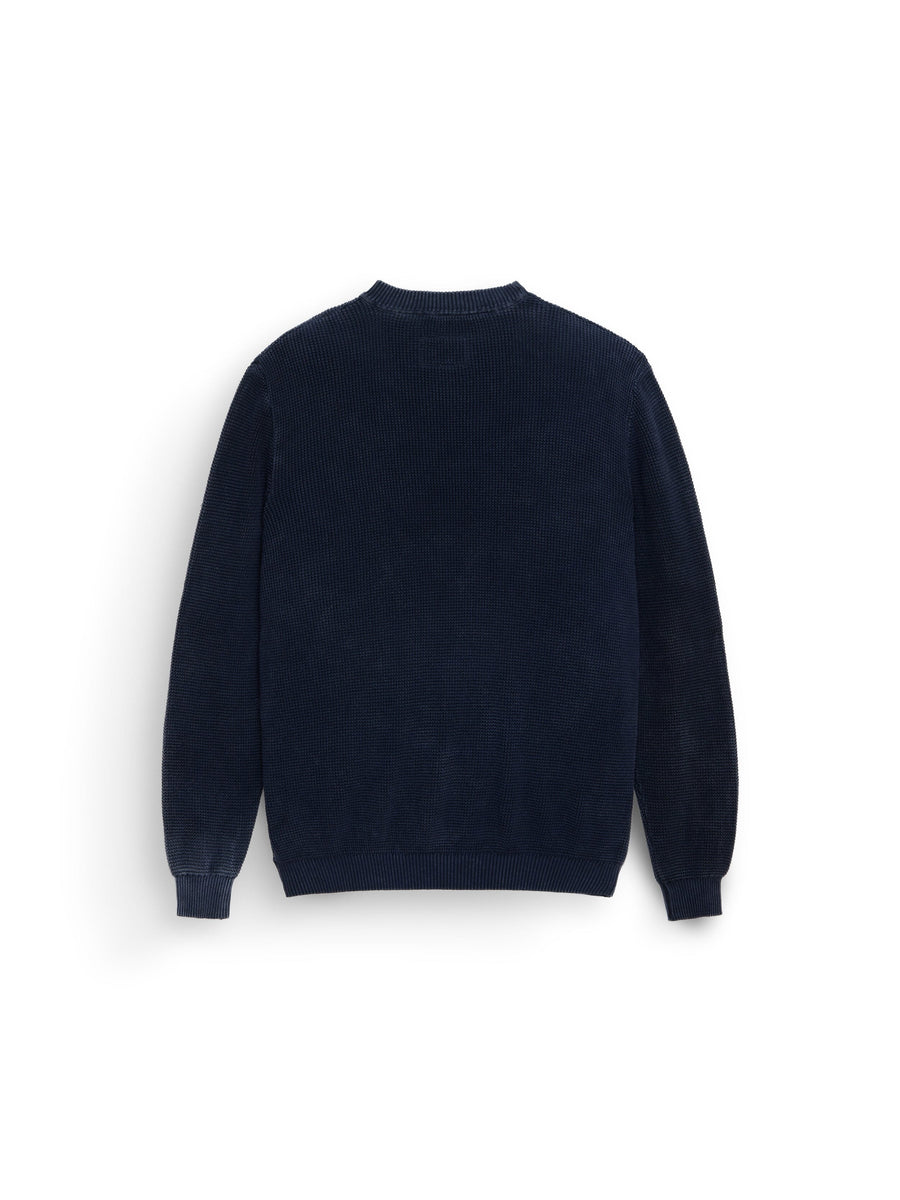 Alpha Industries Flying A Sweater, navy blue corduroy, relaxed fit, long sleeves.