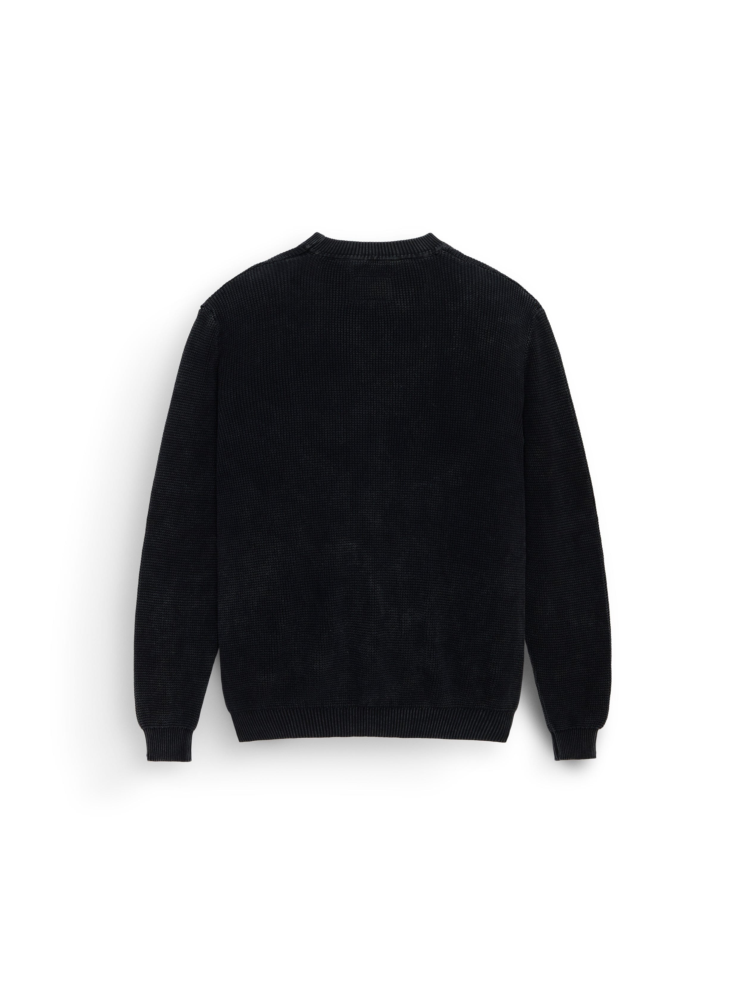 Flying A Sweater by Alpha Industries, black cotton long-sleeve with relaxed fit.