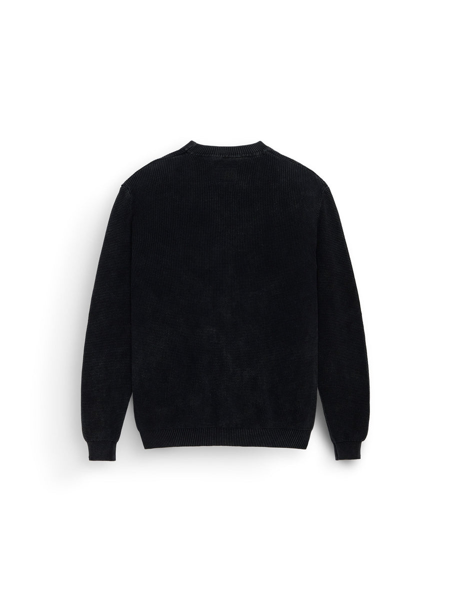 Flying A Sweater by Alpha Industries, black cotton long-sleeve with relaxed fit.