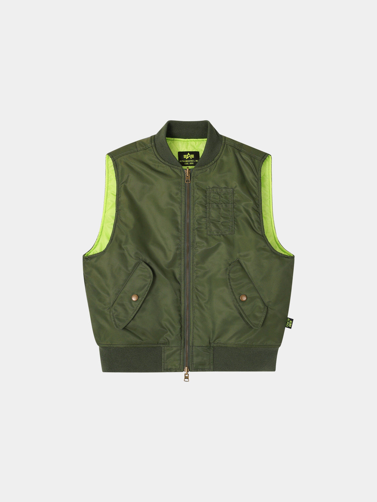 Hiro x Alpha YOUTH REVERSIBLE VEST - Khaki 4