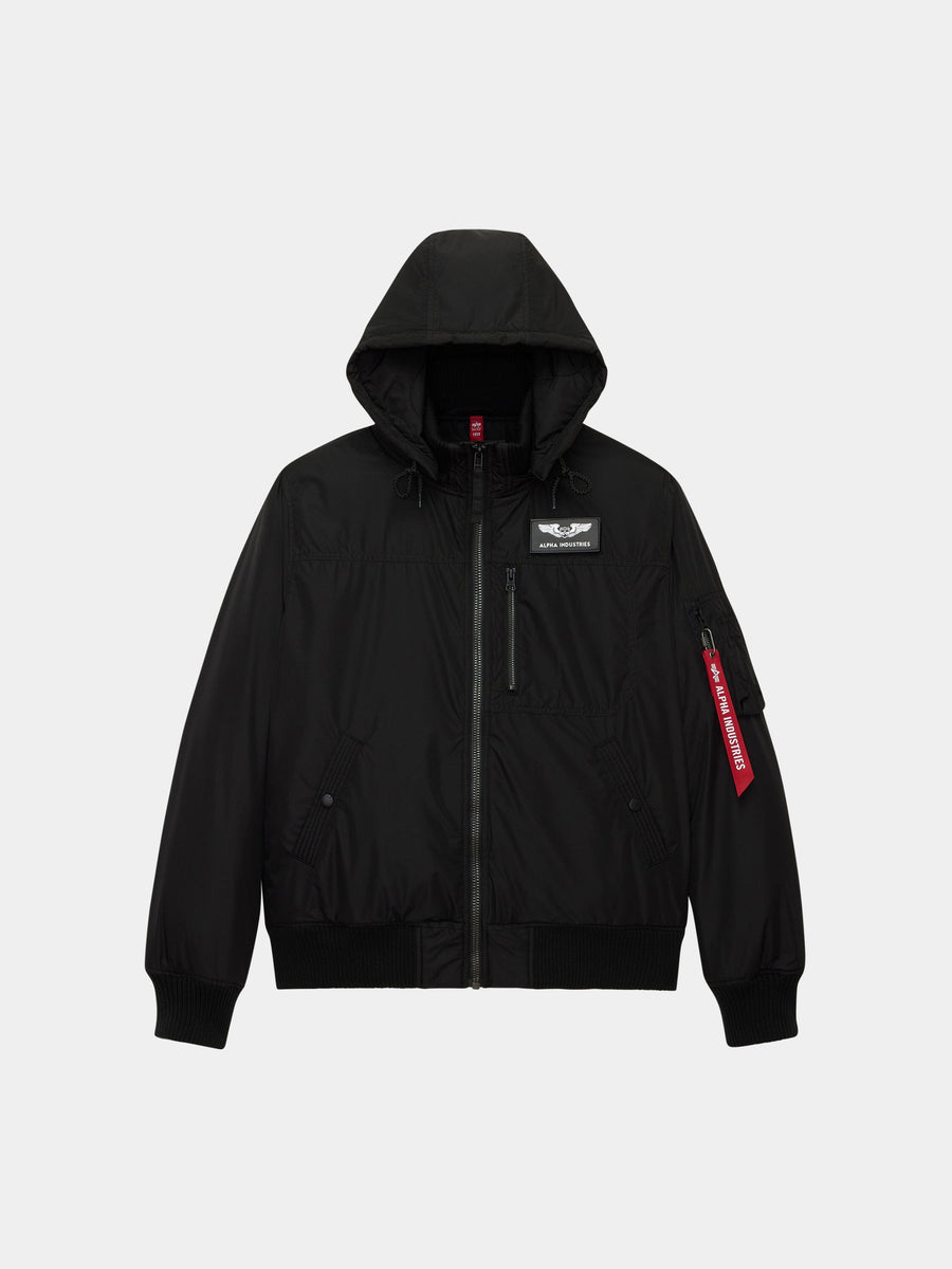 HOODED RIB FLIGHT JACKET OUTERWEAR Alpha Industries BLACK XS 