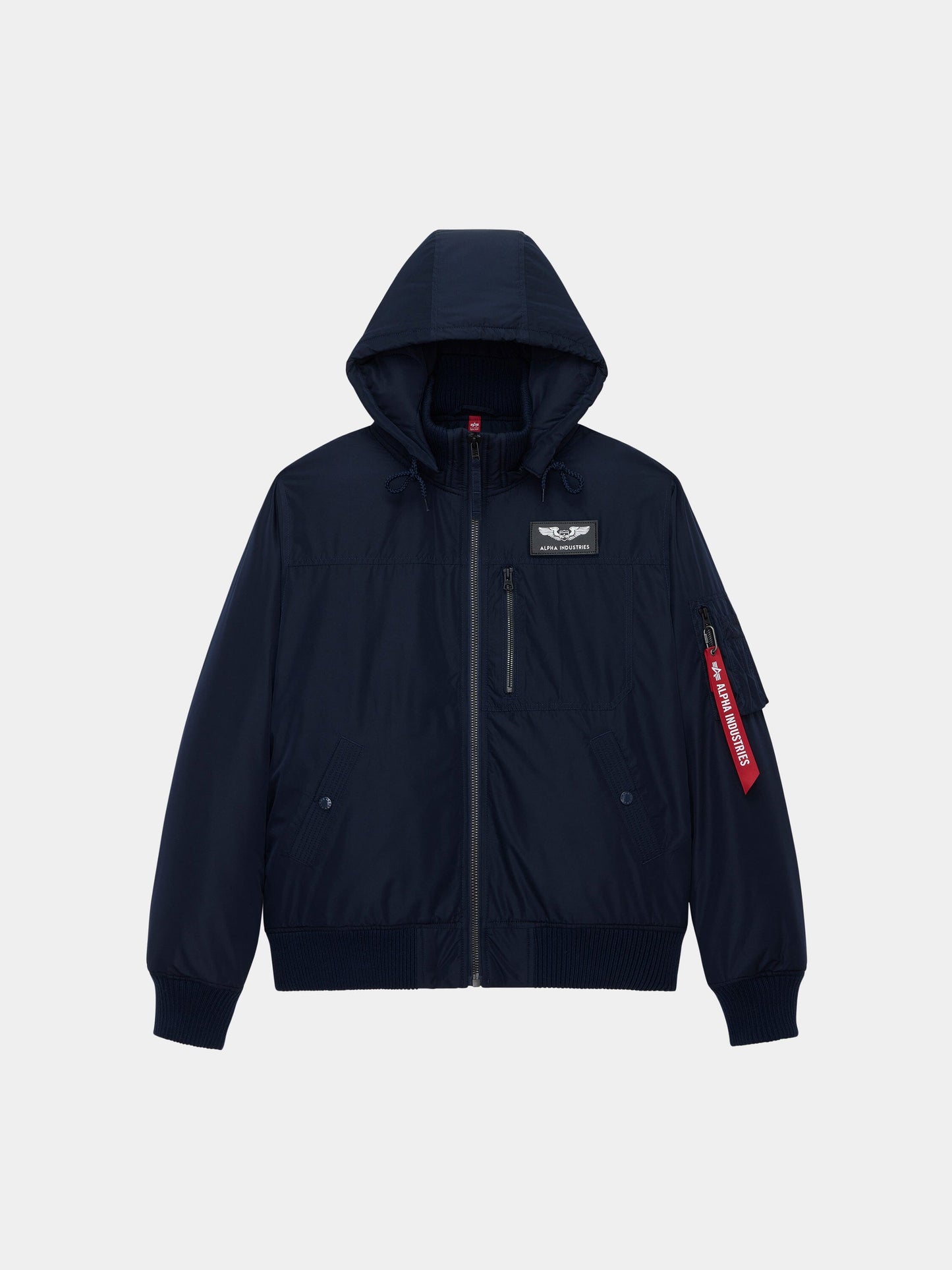 HOODED RIB FLIGHT JACKET OUTERWEAR Alpha Industries REPLICA BLUE XS 