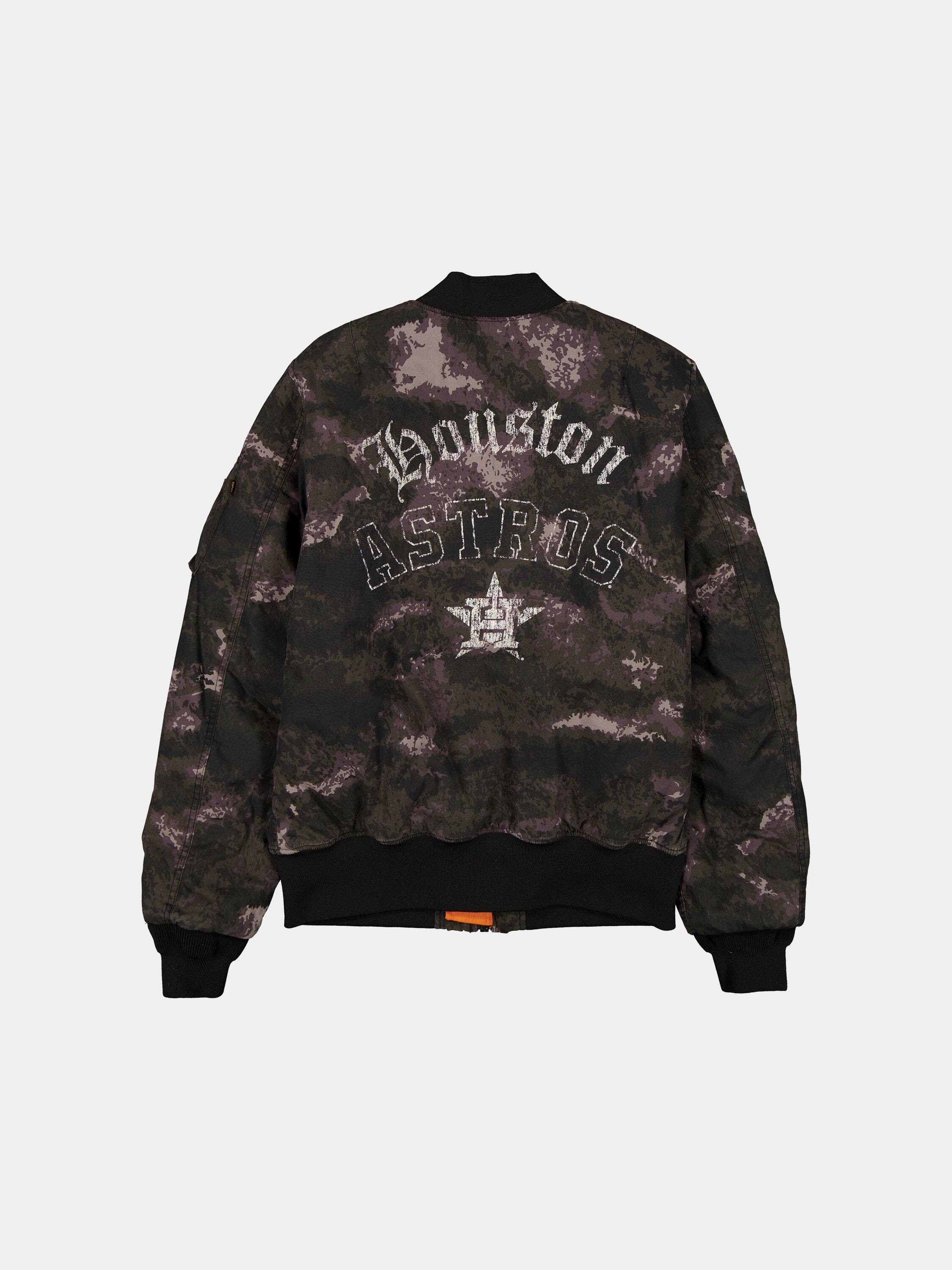 Houston Astros X Alpha X New Era MA-1 Bomber Jacket (Black Camo