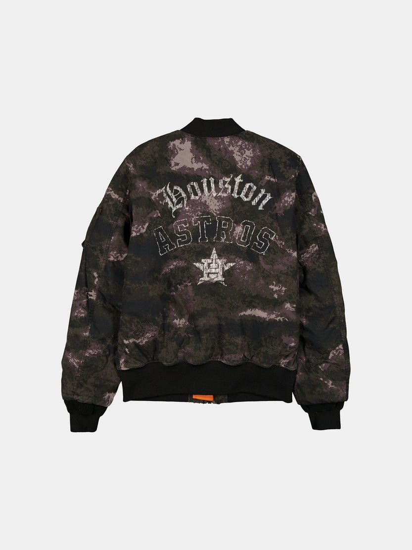 HOUSTON ASTROS X ALPHA X NEW ERA MA-1 BOMBER JACKET (BLACK CAMO) OUTERWEAR Alpha Industries 
