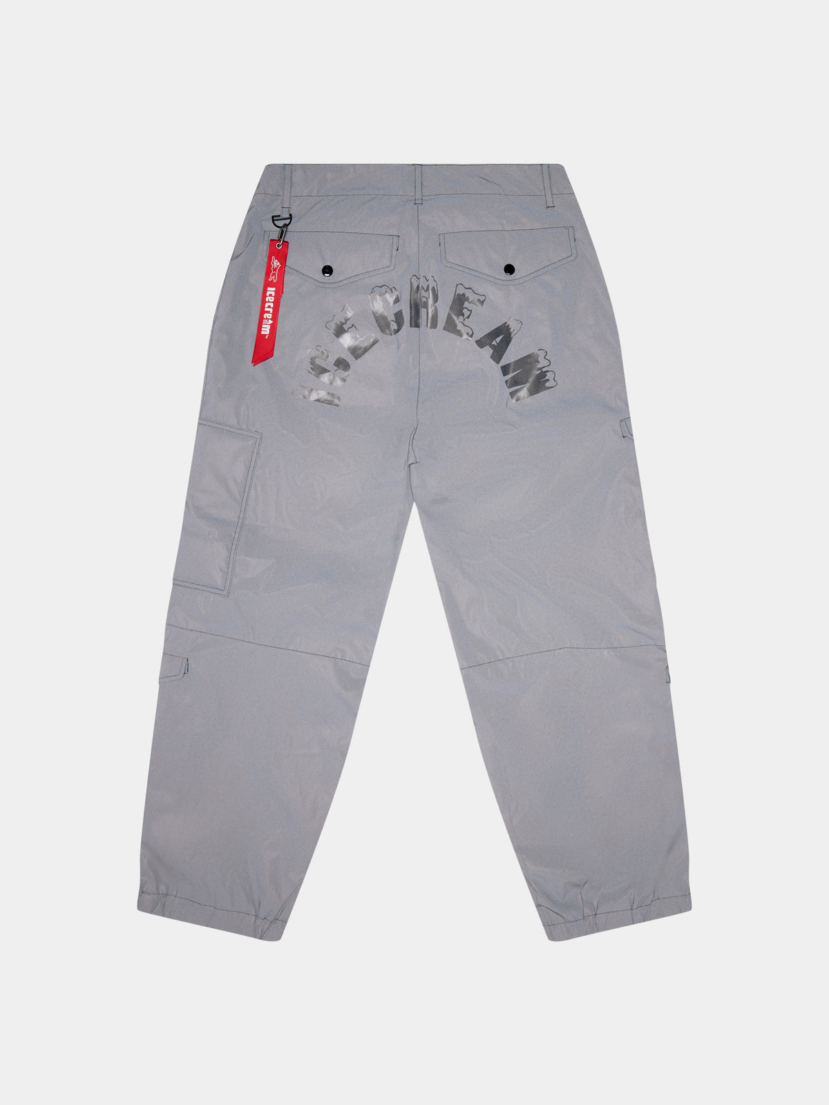 ICECREAM X ALPHA FUR PATCH PANT - Back - reflective - with flight ribbon