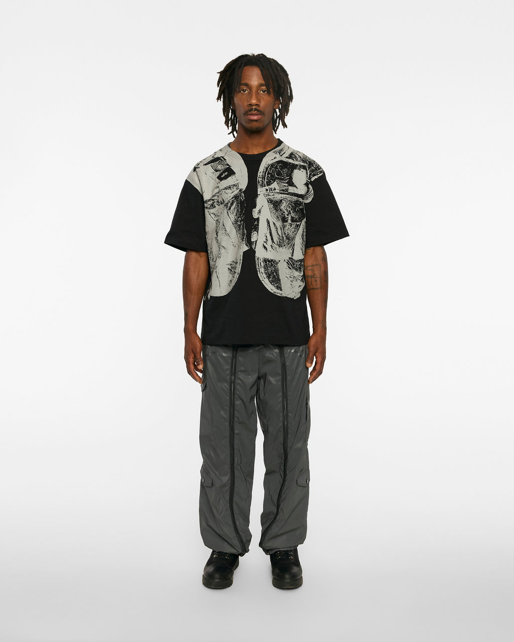 ICECREAM X ALPHA GRAPHIC TEE - On model - front full length