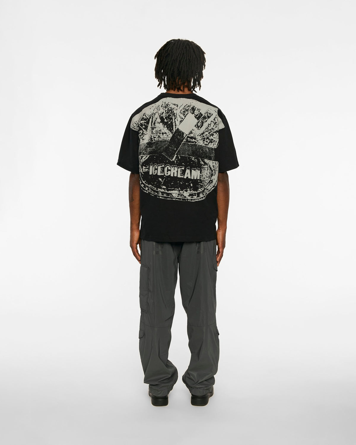 ICECREAM X ALPHA GRAPHIC TEE - On model - back full length