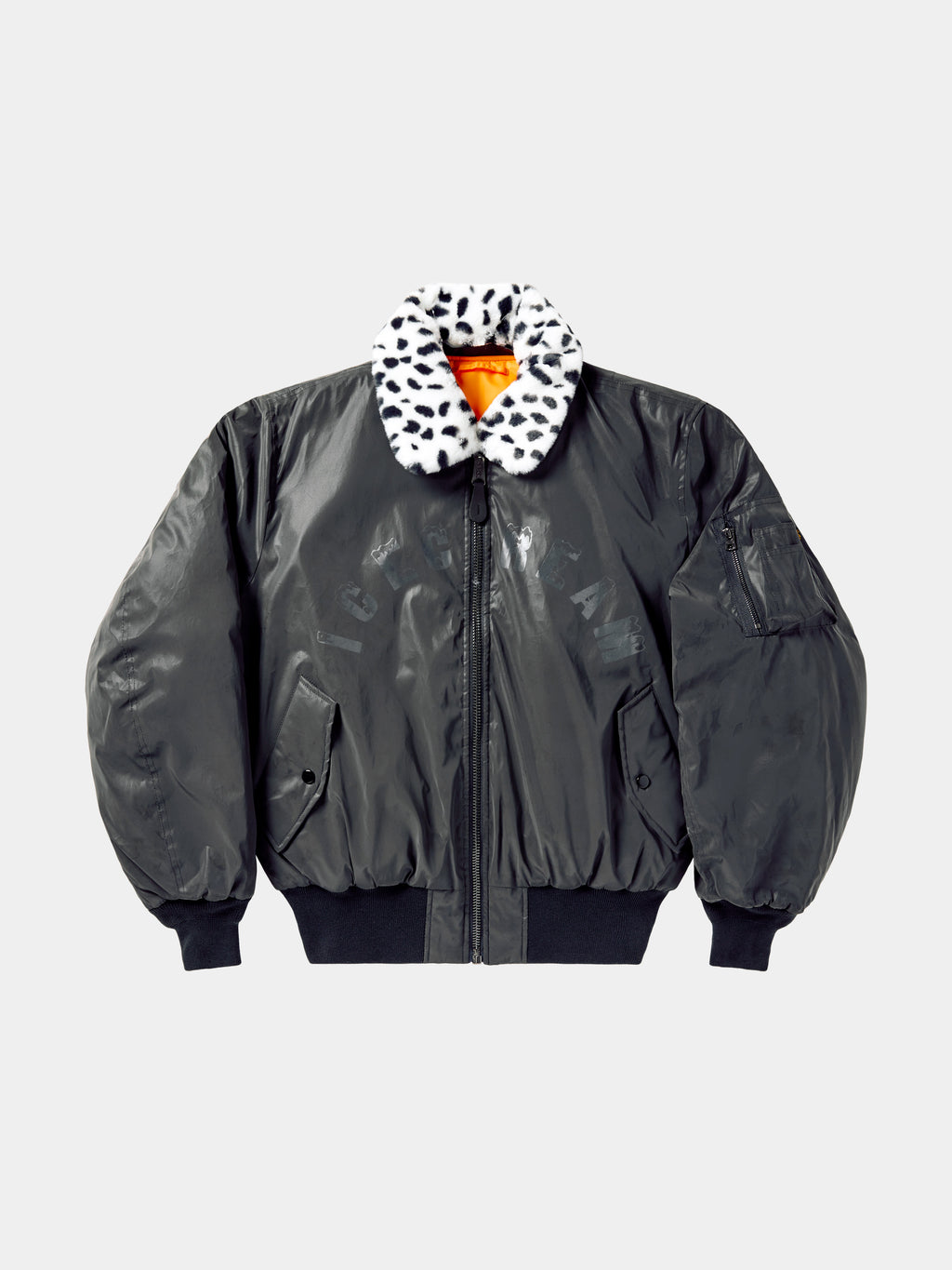 ICECREAM X ALPHA REFLECTIVE FUR COLLAR JACKET - Front - with fur collar