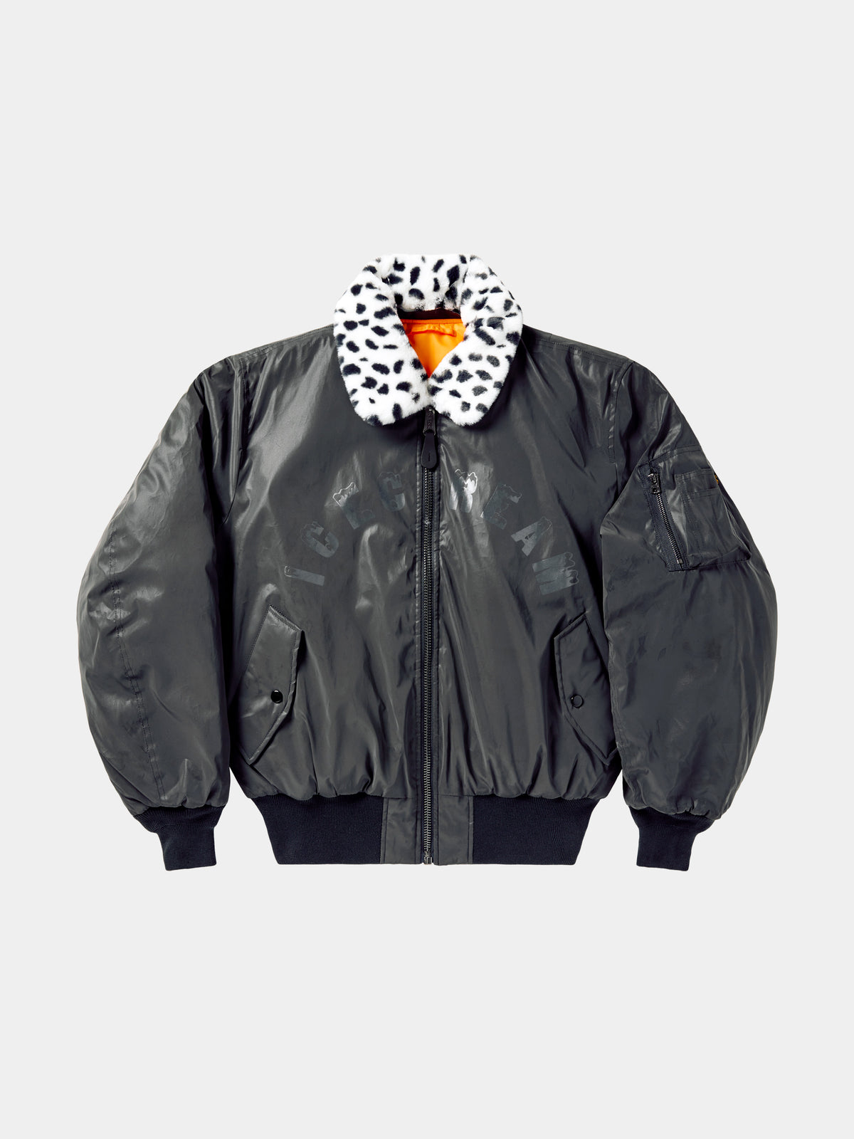 ICECREAM X ALPHA REFLECTIVE FUR COLLAR JACKET - Front - with fur collar