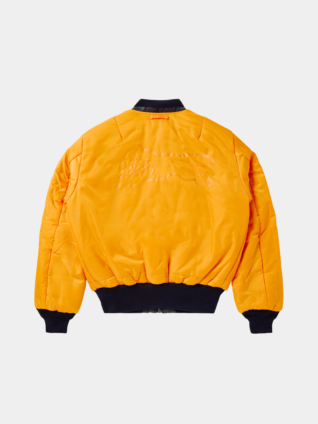 ICECREAM X ALPHA REFLECTIVE FUR COLLAR JACKET - Inside-out back - orange lining with running dog print