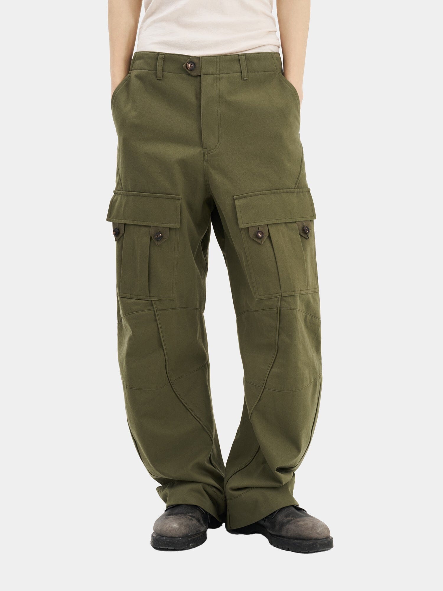 JIYONG KIM X ALPHA CURVED MULTI-POCKET TROUSERS BOTTOM Alpha Industries / JIYONGKIM 