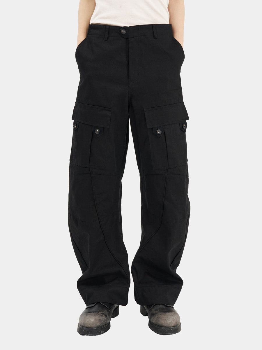 JIYONG KIM X ALPHA CURVED MULTI-POCKET TROUSERS BOTTOM Alpha Industries / JIYONGKIM 