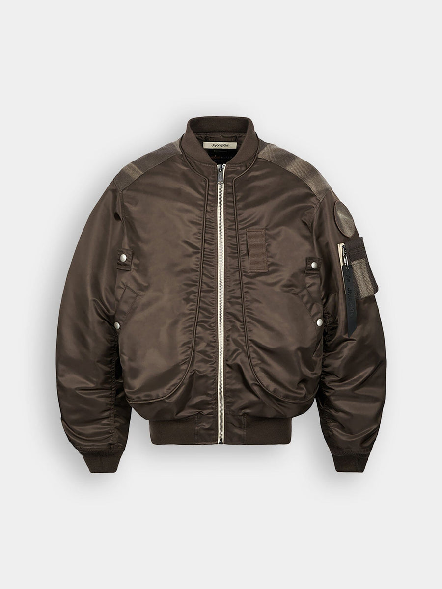 JIYONG KIM X ALPHA SUN-BLEACHED FLIGHT BOMBER OUTERWEAR Alpha Industries / JIYONGKIM BROWN S 