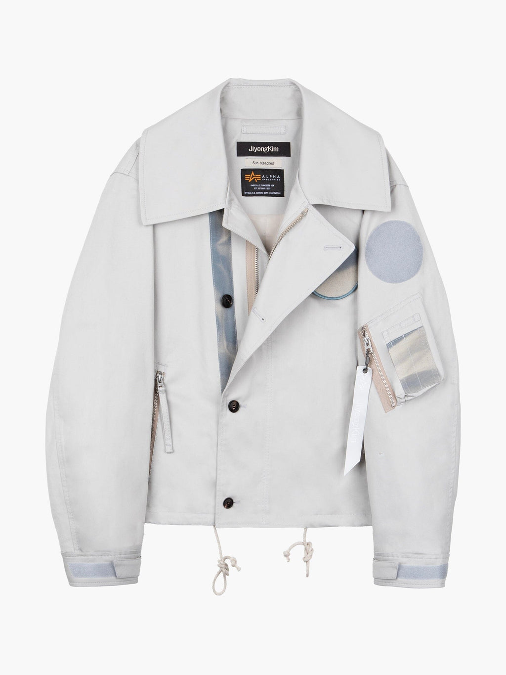 JIYONG KIM X ALPHA SUN BLEACHED WIDE COLLAR UTILITY Alpha Industries LIGHT GRAY S 