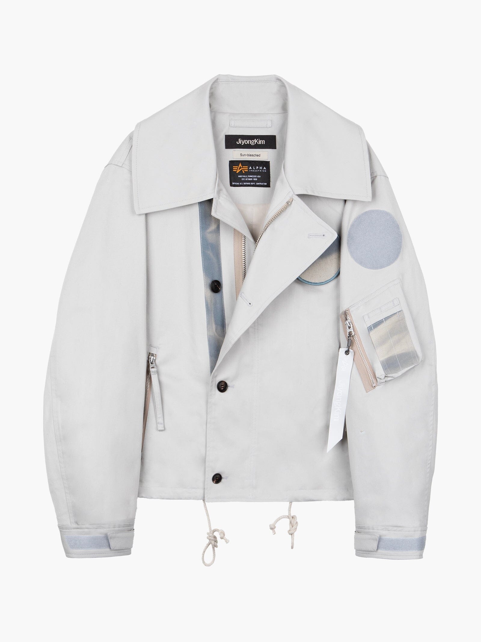 JIYONG KIM X ALPHA SUN BLEACHED WIDE COLLAR UTILITY Alpha Industries LIGHT GRAY S 