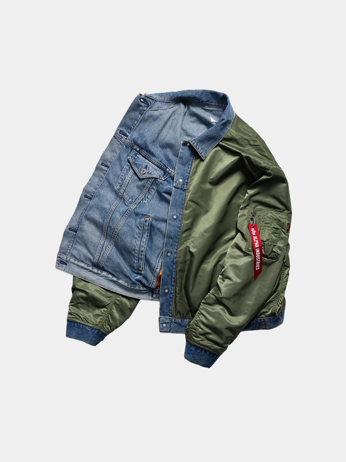 JUNYA WANTANABE X ALPHA DECONSTRUCTED MA-1 BOMBER JACKET COLLAB JUNYA WANTANABE 