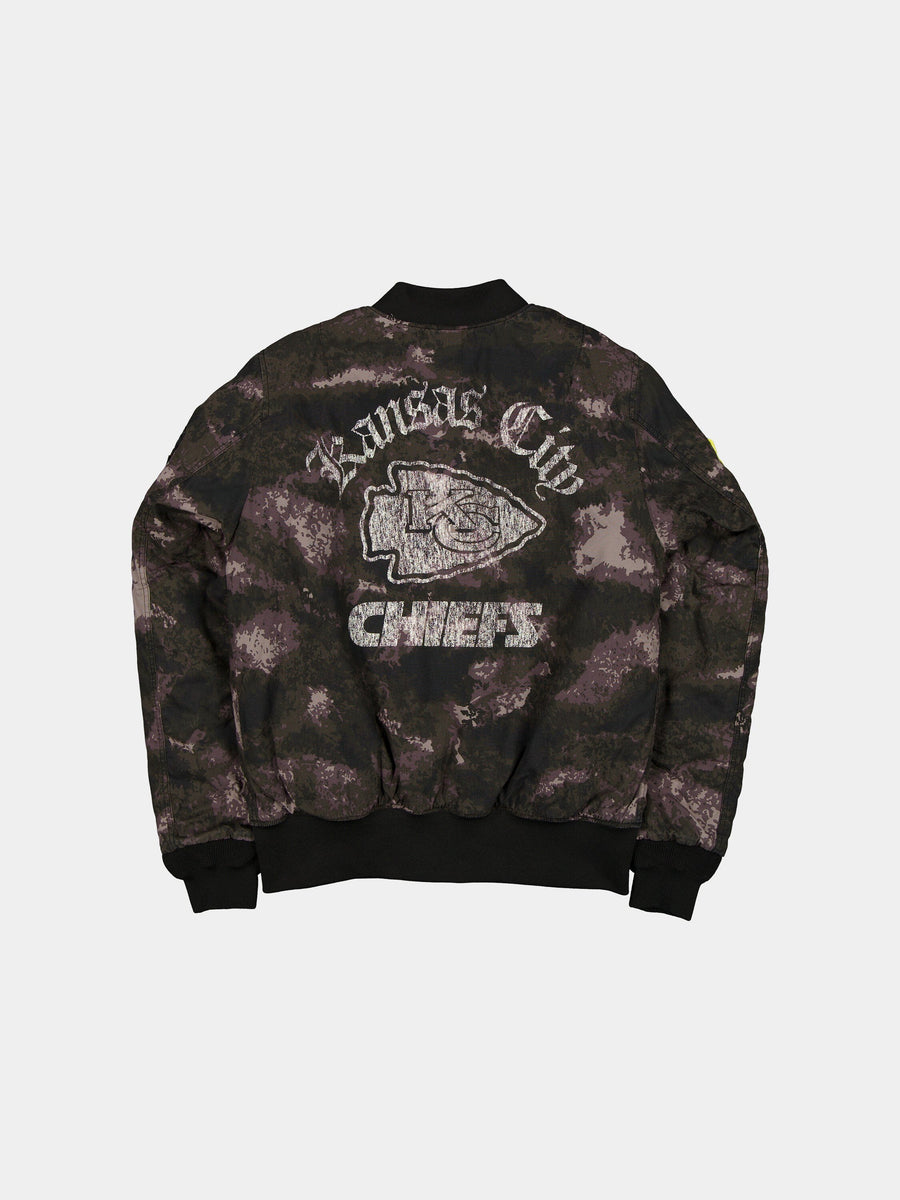 KANSAS CITY CHIEFS X ALPHA X NEW ERA MA-1 BOMBER JACKET (BLACK CAMO) OUTERWEAR Alpha Industries 