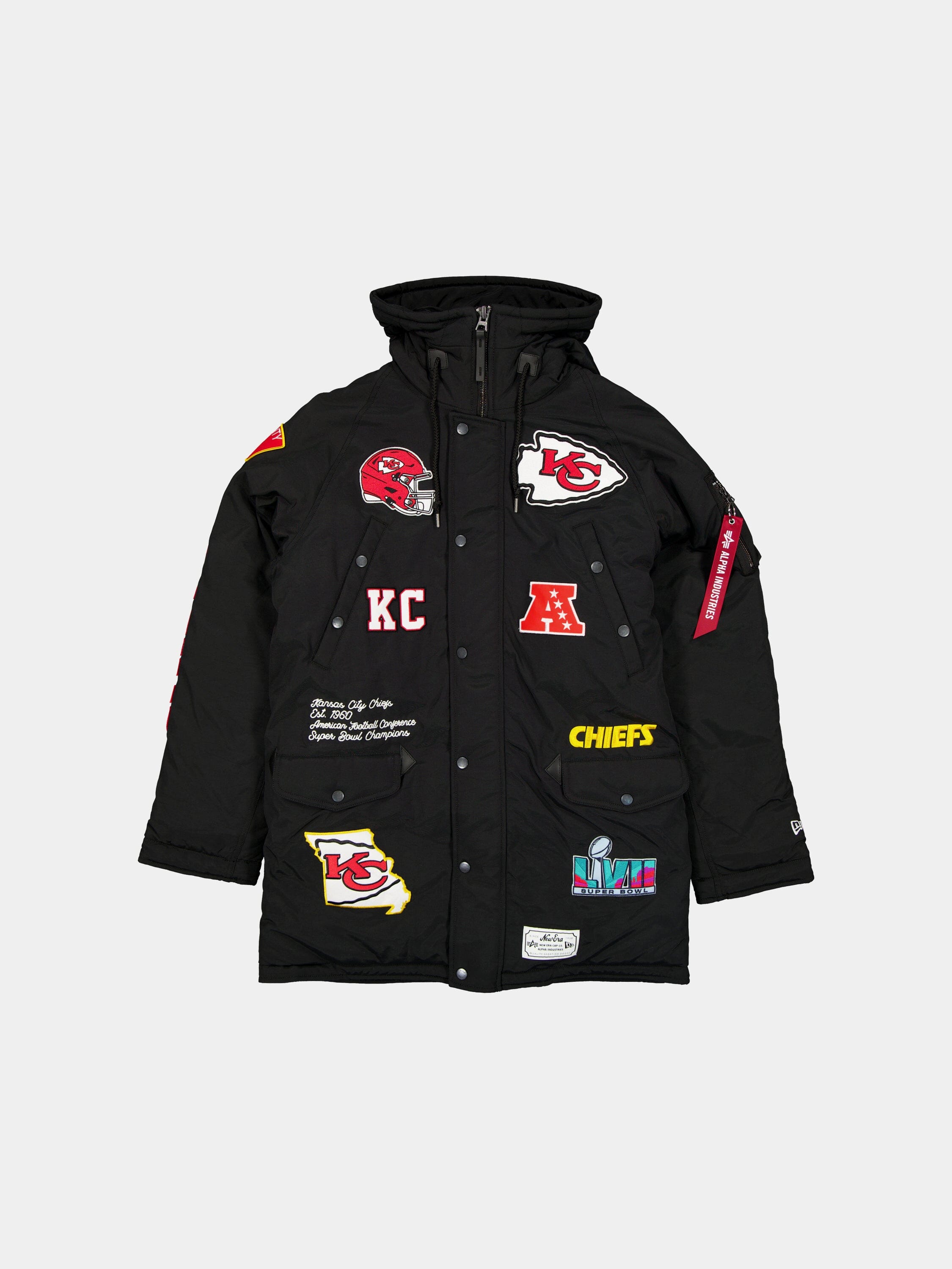 KANSAS CITY CHIEFS X ALPHA X NEW ERA N-3B PARKA OUTERWEAR Alpha Industries BLACK S 