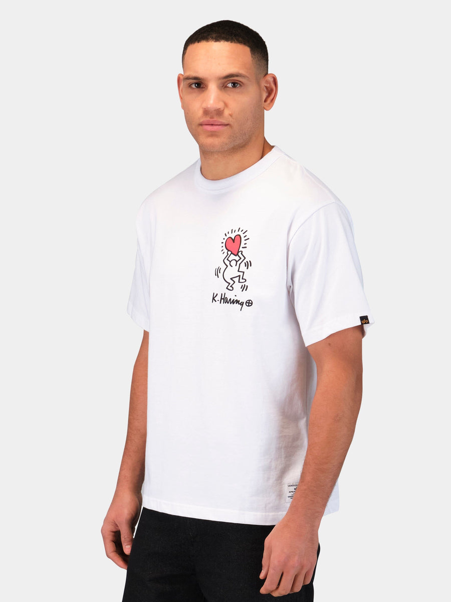 KEITH HARING X ALPHA GRAPHIC TEE "HEART MAN" COLLAB Alpha Industries 