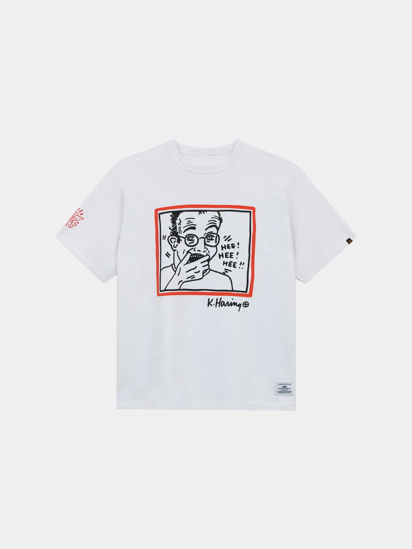 KEITH HARING X ALPHA GRAPHIC TEE "HEE HEE" COLLAB Alpha Industries WHITE XS 
