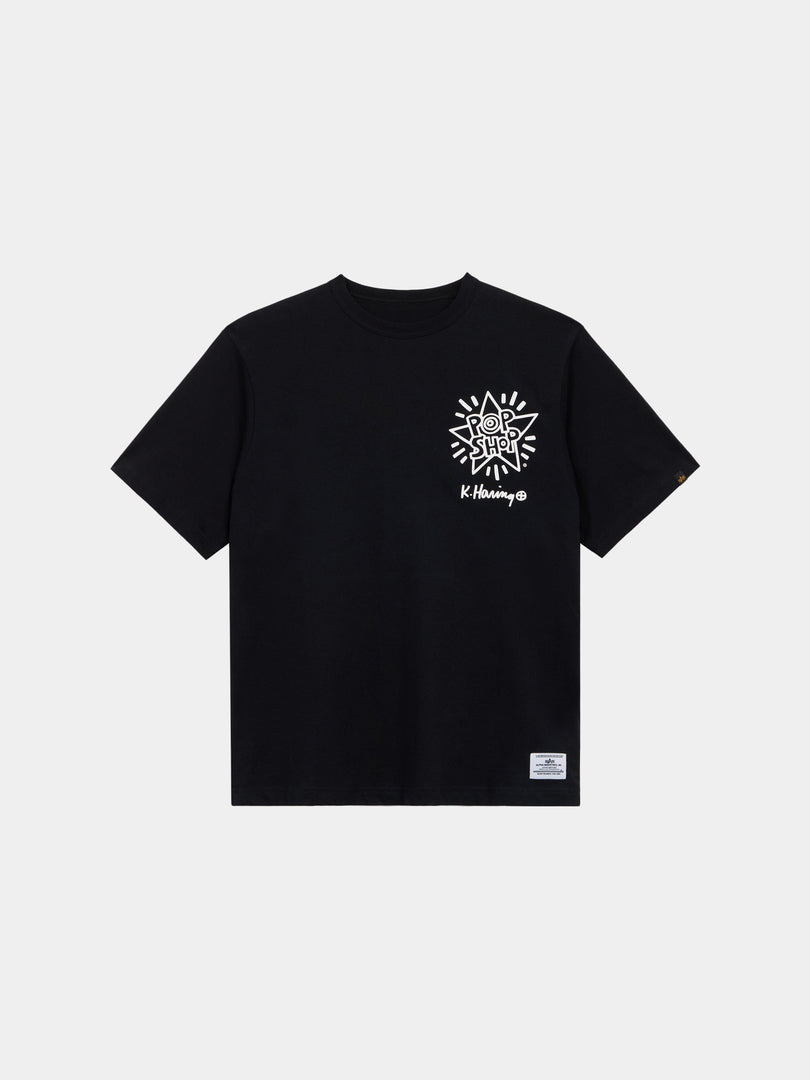 KEITH HARING X ALPHA GRAPHIC TEE POP SHOP COLLAB Alpha Industries BLACK XS 