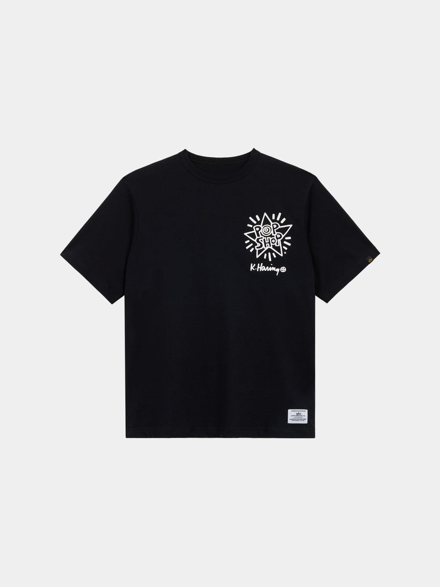 KEITH HARING X ALPHA GRAPHIC TEE POP SHOP COLLAB Alpha Industries BLACK XS 