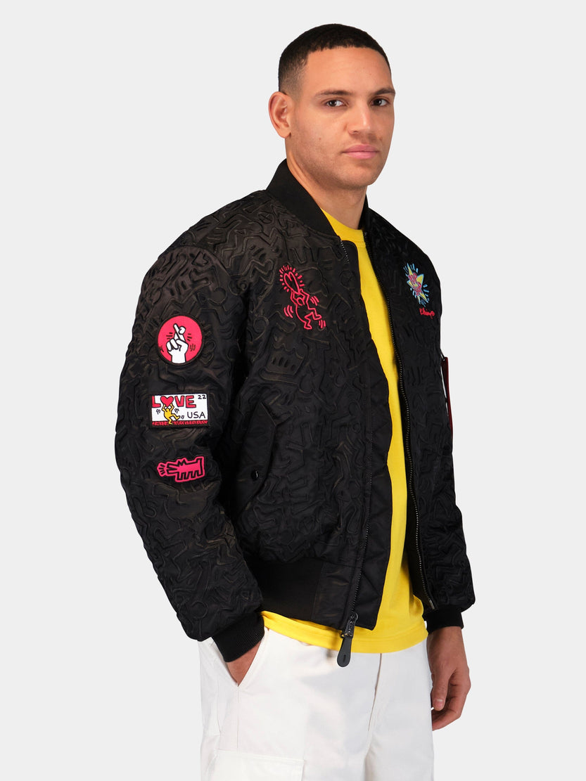 KEITH HARING X ALPHA MA-1 ALL OVER EMBROIDERY COLLAB Alpha Industries 