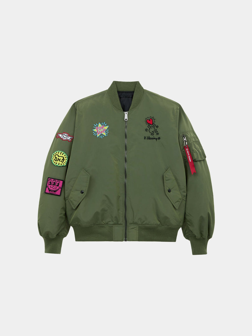 KEITH HARING X ALPHA MA-1 ALL REVERSIBLE COLLAB Alpha Industries SAGE XS 