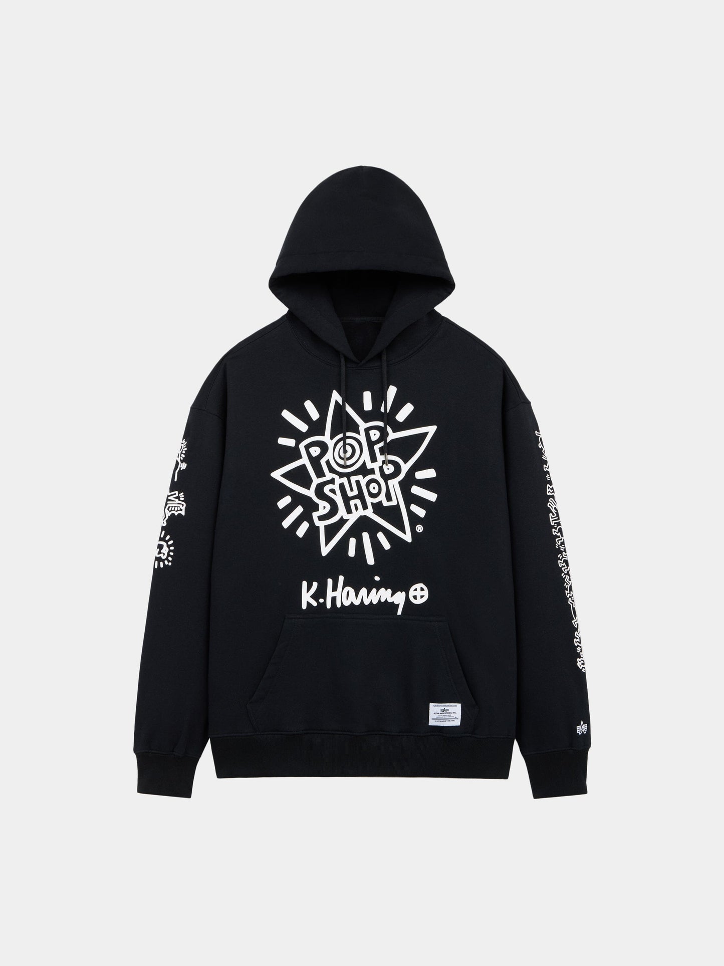 KEITH HARING X ALPHA NEW YORK GRAPHIC HOODIE COLLAB Alpha Industries BLACK XS 