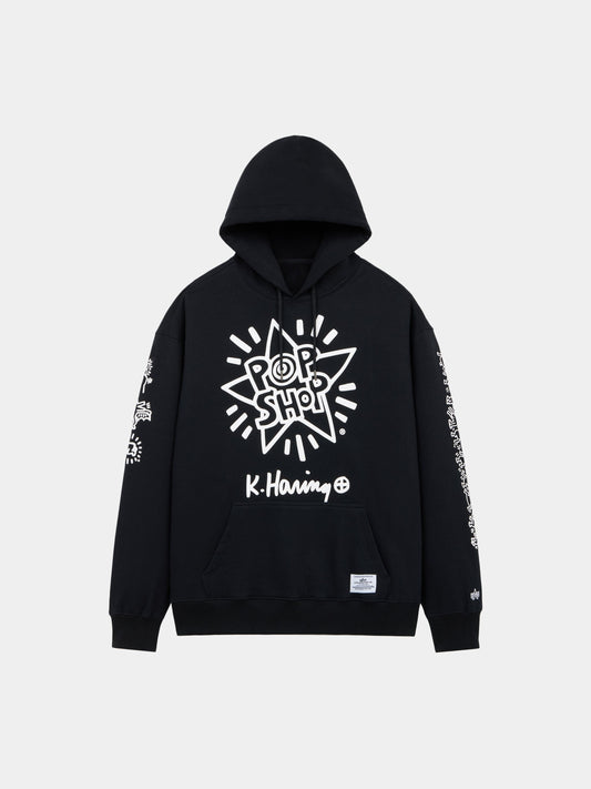 KEITH HARING X ALPHA NEW YORK GRAPHIC HOODIE COLLAB Alpha Industries BLACK XS 
