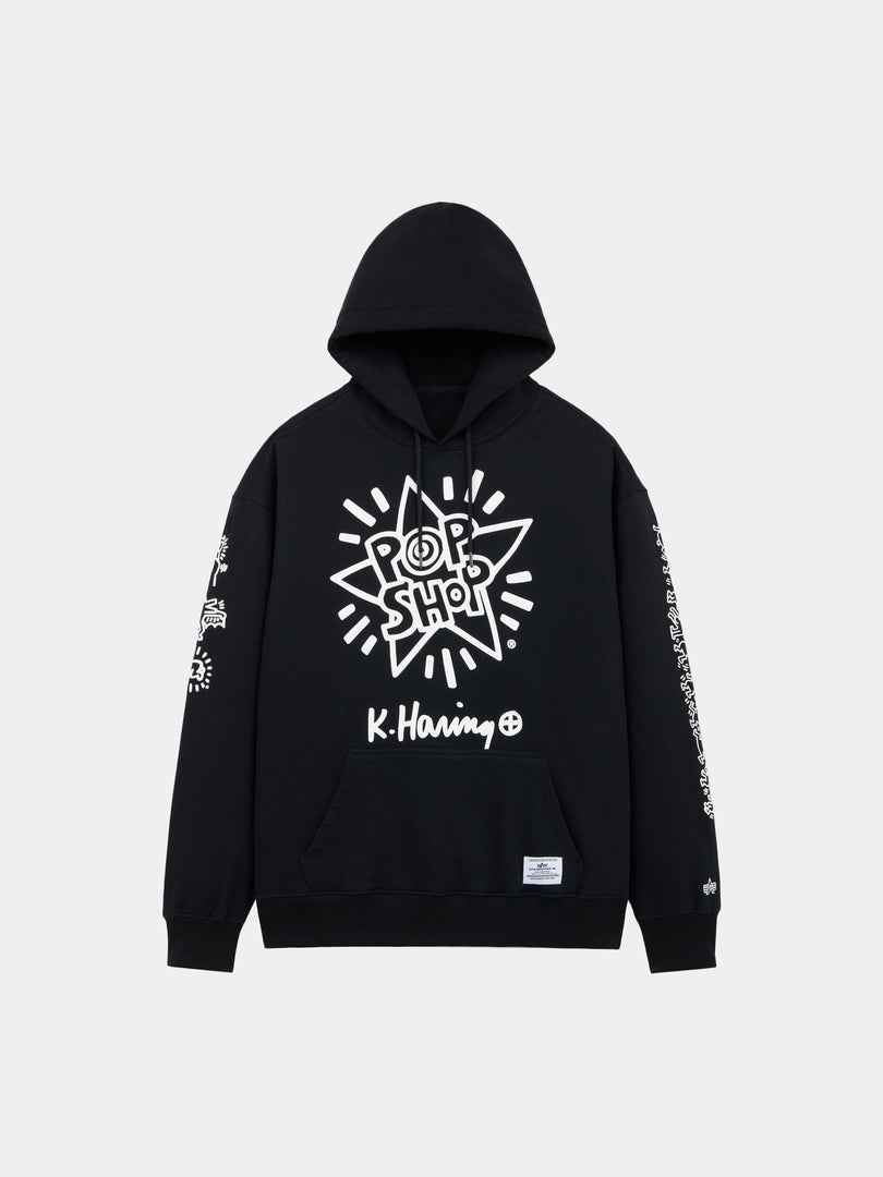 KEITH HARING X ALPHA NEW YORK GRAPHIC HOODIE COLLAB Alpha Industries BLACK XS 