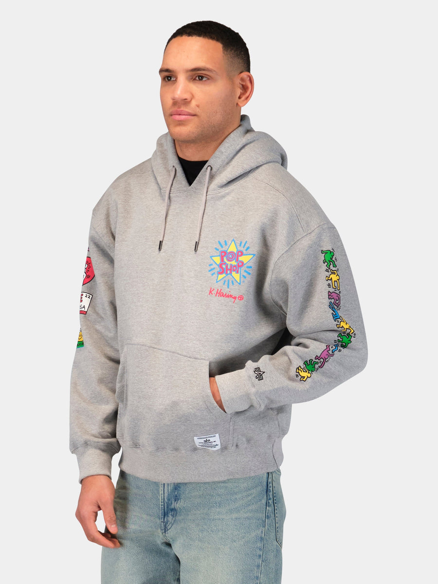 KEITH HARING X ALPHA POP SHOP GRAPHIC HOODIE COLLAB Alpha Industries 
