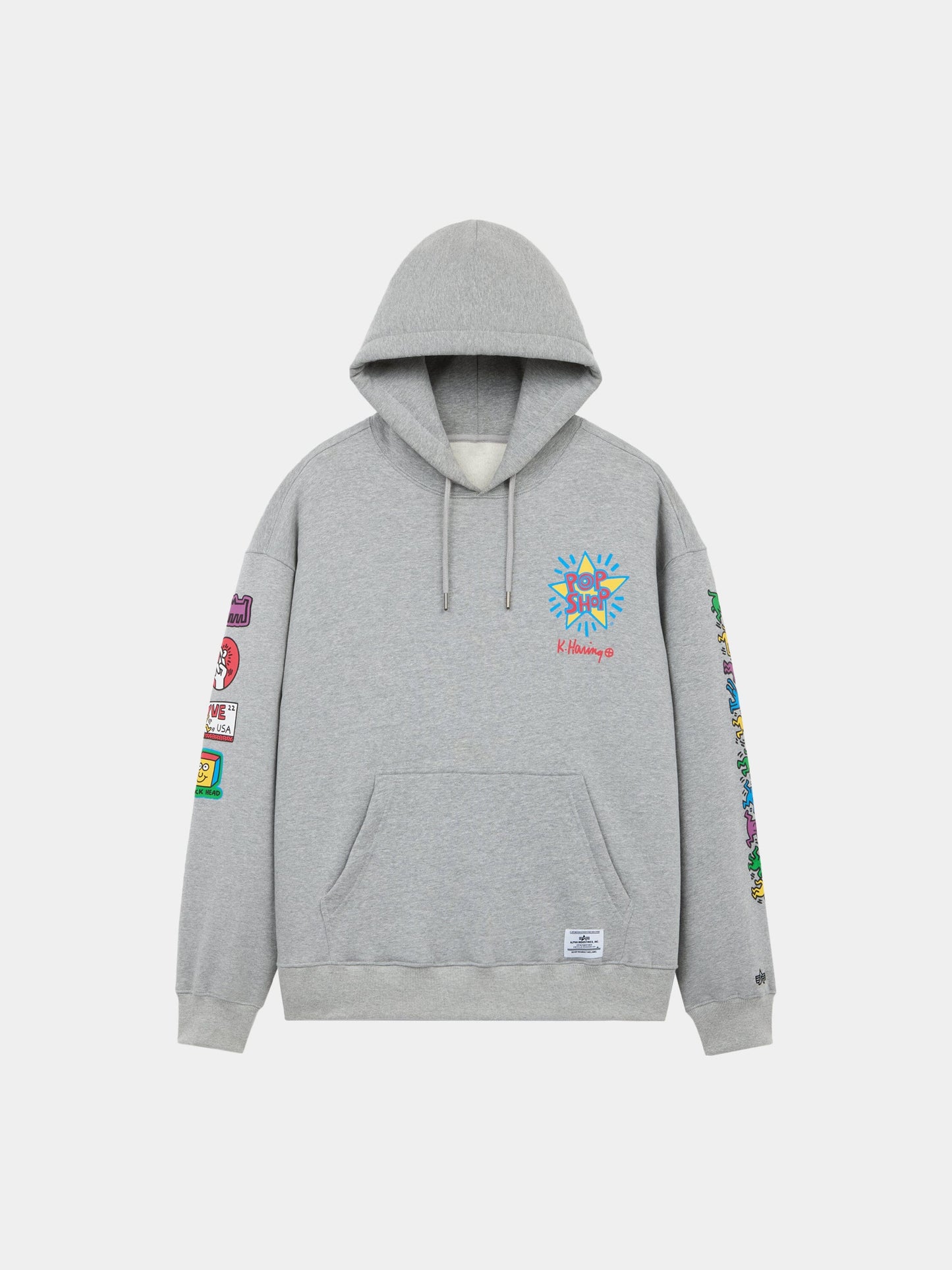 KEITH HARING X ALPHA POP SHOP GRAPHIC HOODIE COLLAB Alpha Industries GREY XS 