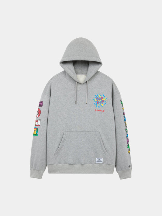KEITH HARING X ALPHA POP SHOP GRAPHIC HOODIE COLLAB Alpha Industries GREY XS 