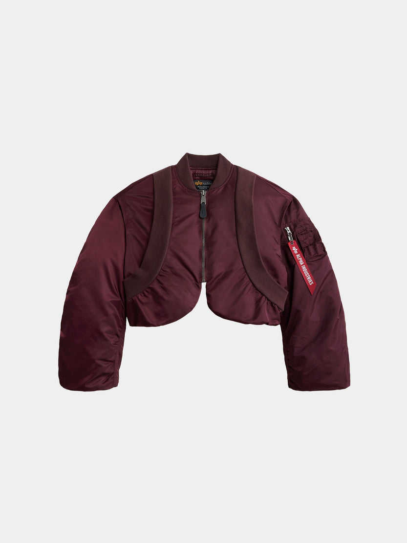 KNIT RIB MA-1 FLIGHT JACKET WOMENS OUTERWEAR Alpha Industries CEDAR RED XS 