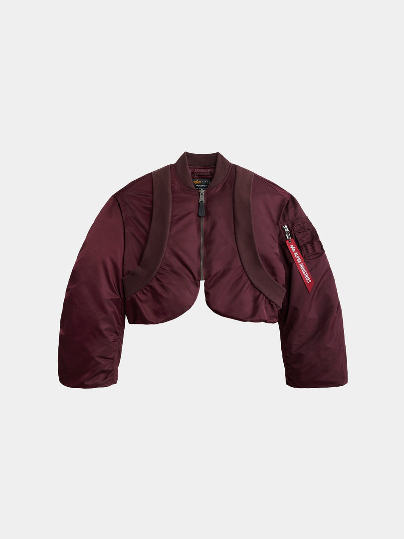 KNIT RIB MA-1 FLIGHT JACKET WOMENS OUTERWEAR Alpha Industries CEDAR RED XS 