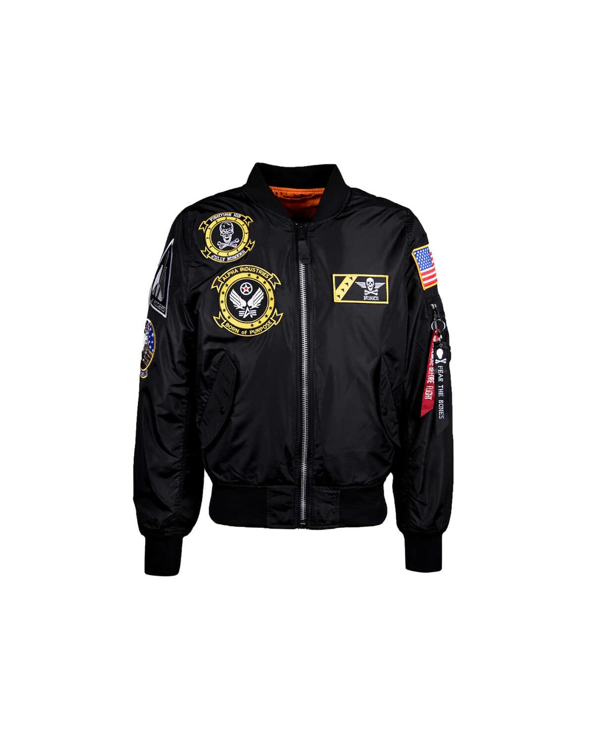 L-2B FEAR THE BONES BOMBER JACKET OUTERWEAR Alpha Industries, Inc. BLACK XS 