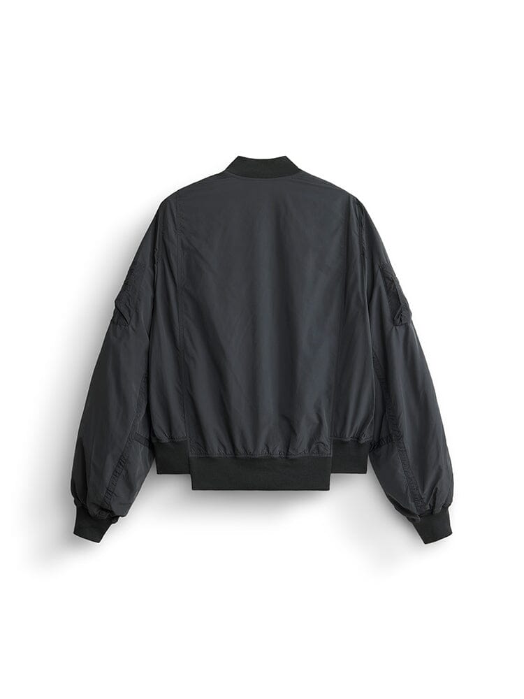 Alpha Industries L-2B Paratrooper Flight Jacket, black, oversized bomber with onion quilting and ribbed cuffs, collar, and hem.