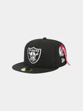 LAS VEGAS RAIDERS X ALPHA X NEW ERA 59FIFTY FITTED CAP ACCESSORY Alpha Industries BLACK 7 1/8 