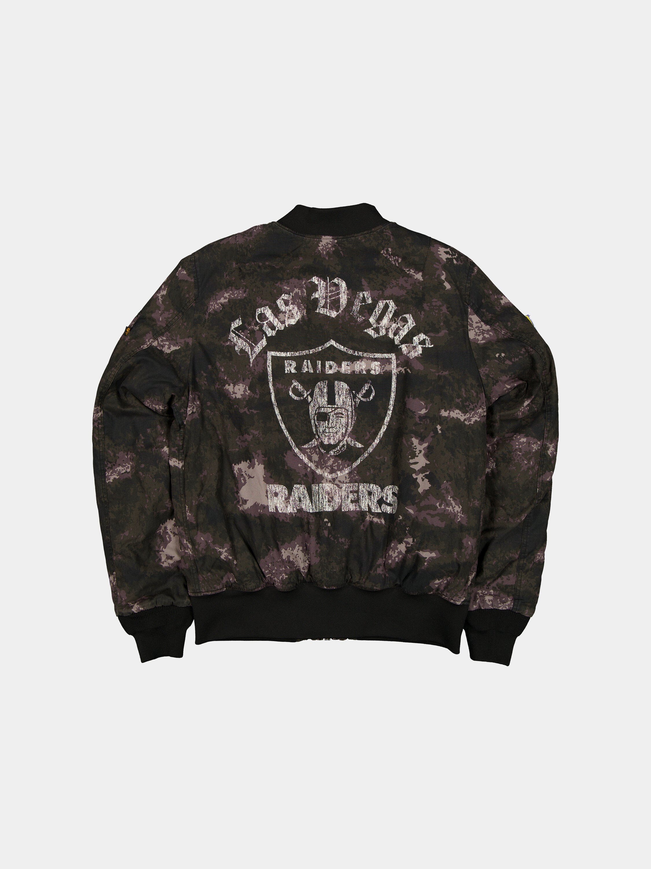 Las Vegas Raiders X Alpha X New Era MA-1 Bomber Jacket (Black Camo