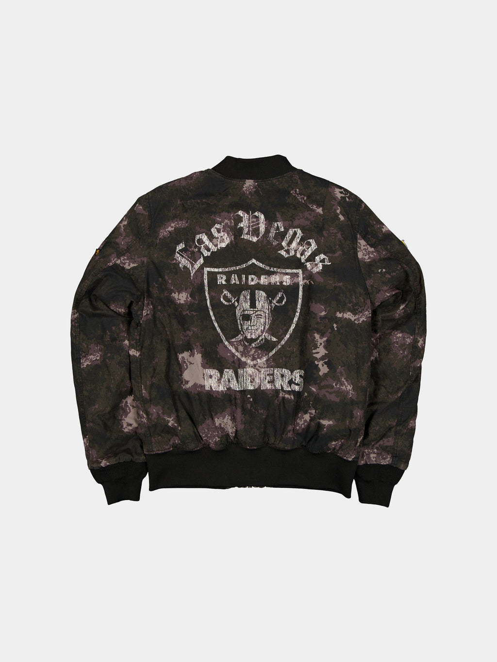 LAS VEGAS RAIDERS X ALPHA X NEW ERA MA-1 BOMBER JACKET (BLACK CAMO) OUTERWEAR Alpha Industries 