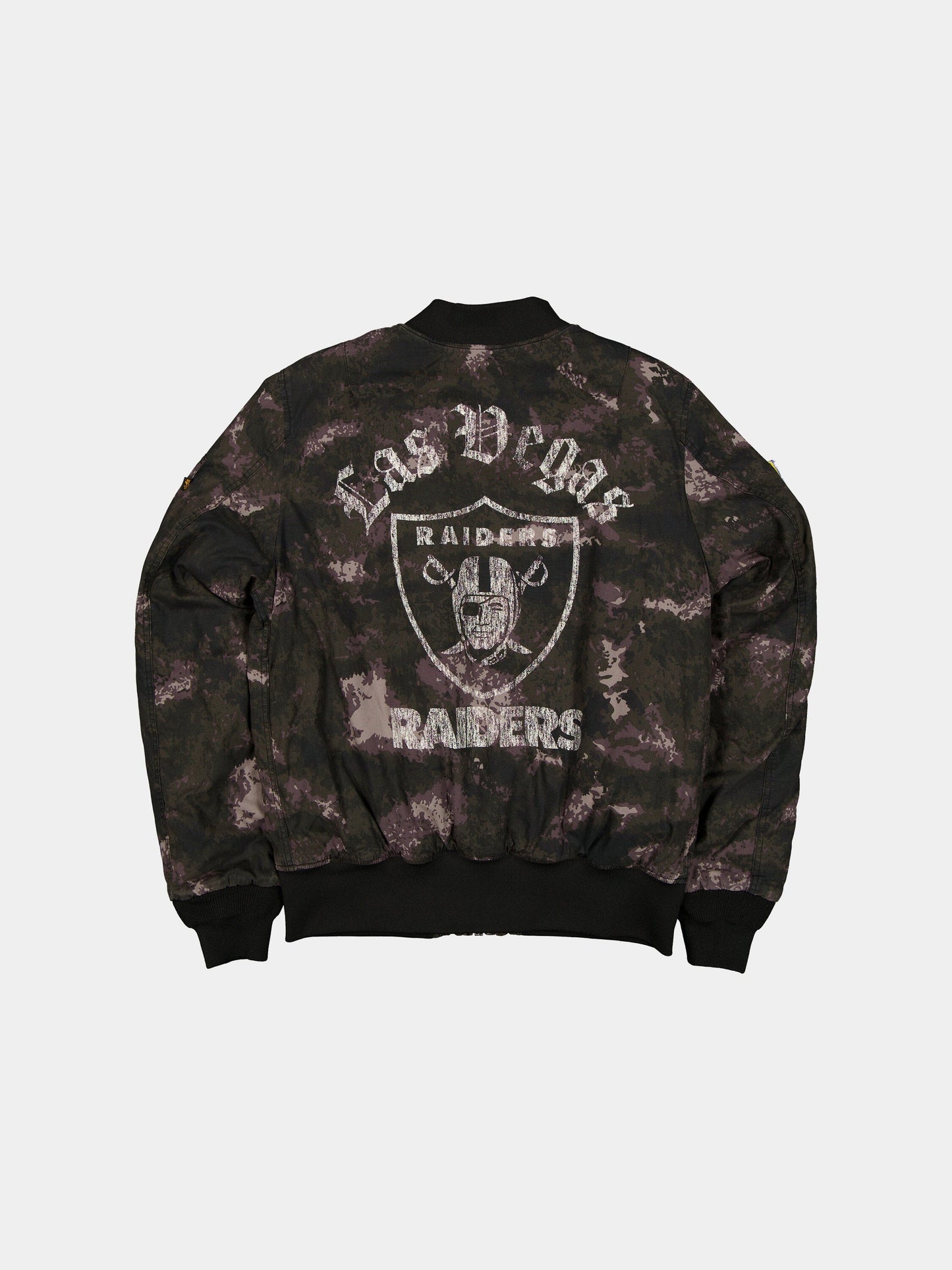 LAS VEGAS RAIDERS X ALPHA X NEW ERA MA-1 BOMBER JACKET (BLACK CAMO) OUTERWEAR Alpha Industries 