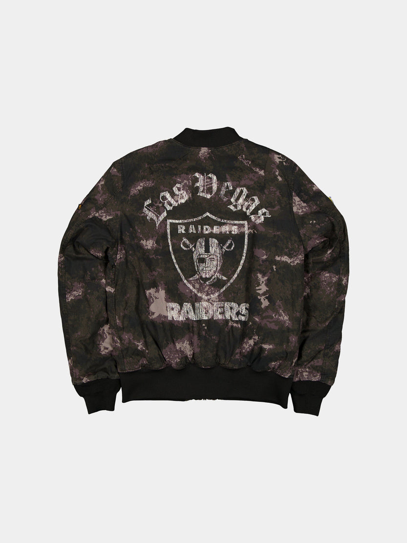 LAS VEGAS RAIDERS X ALPHA X NEW ERA MA-1 BOMBER JACKET (BLACK CAMO) OUTERWEAR Alpha Industries 