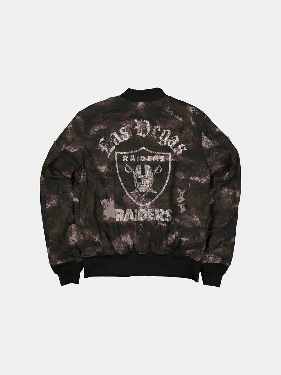 LAS VEGAS RAIDERS X ALPHA X NEW ERA MA-1 BOMBER JACKET (BLACK CAMO) OUTERWEAR Alpha Industries 