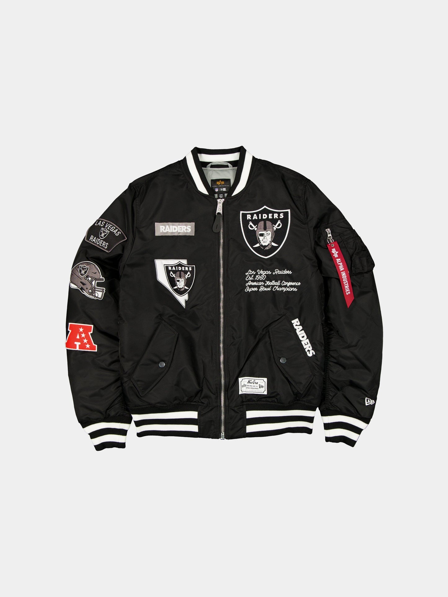 LAS VEGAS RAIDERS X ALPHA X NEW ERA MA-1 BOMBER JACKET OUTERWEAR Alpha Industries BLACK S 