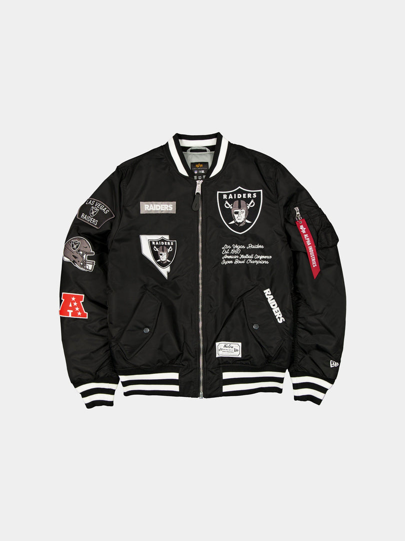 LAS VEGAS RAIDERS X ALPHA X NEW ERA MA-1 BOMBER JACKET OUTERWEAR Alpha Industries BLACK S 